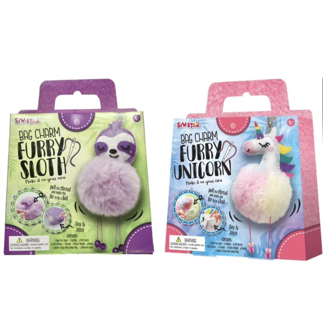Diy Bag Charm Furry Unicorn/Sloth DIY For Kids