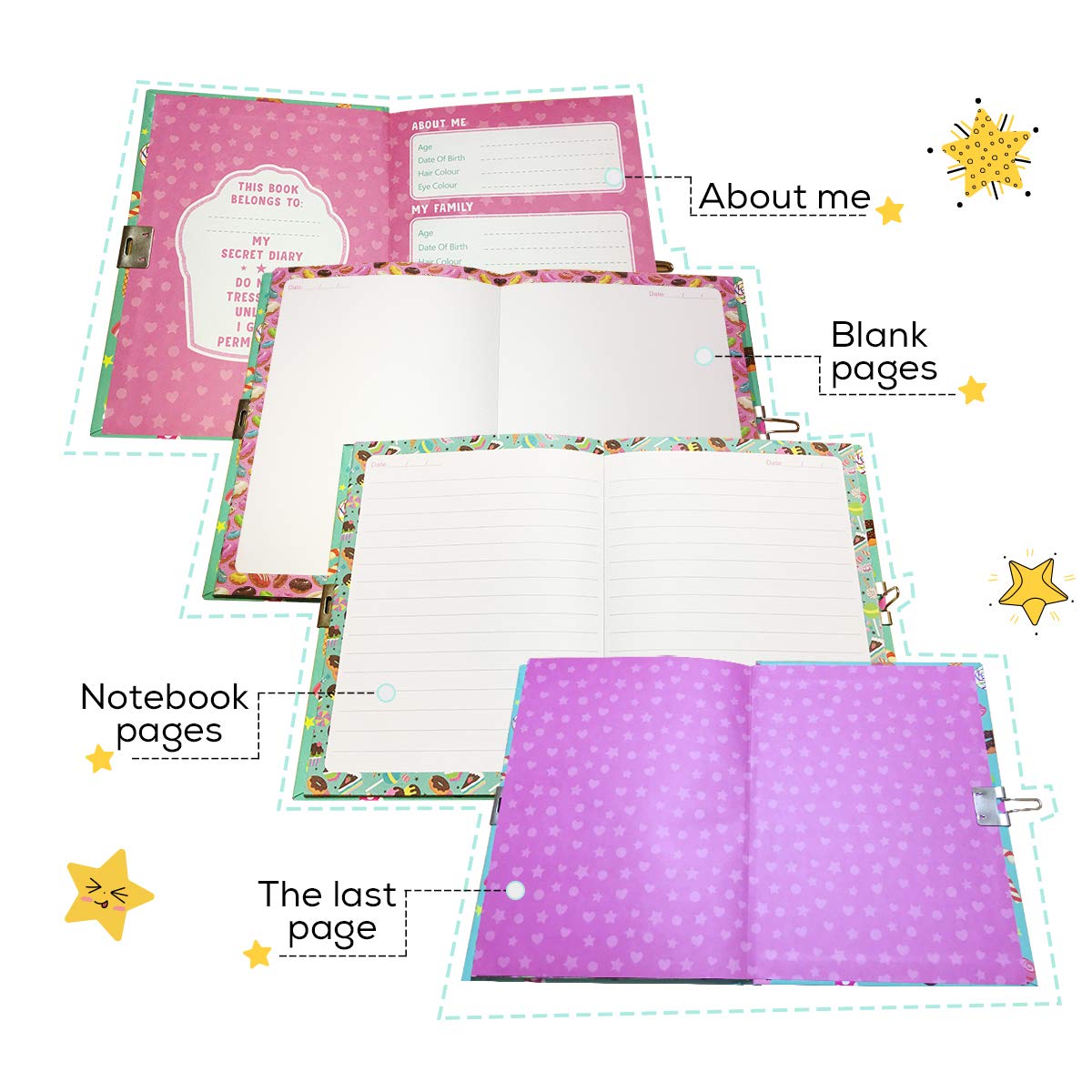Secret Diary Notebook With Lock And Pen