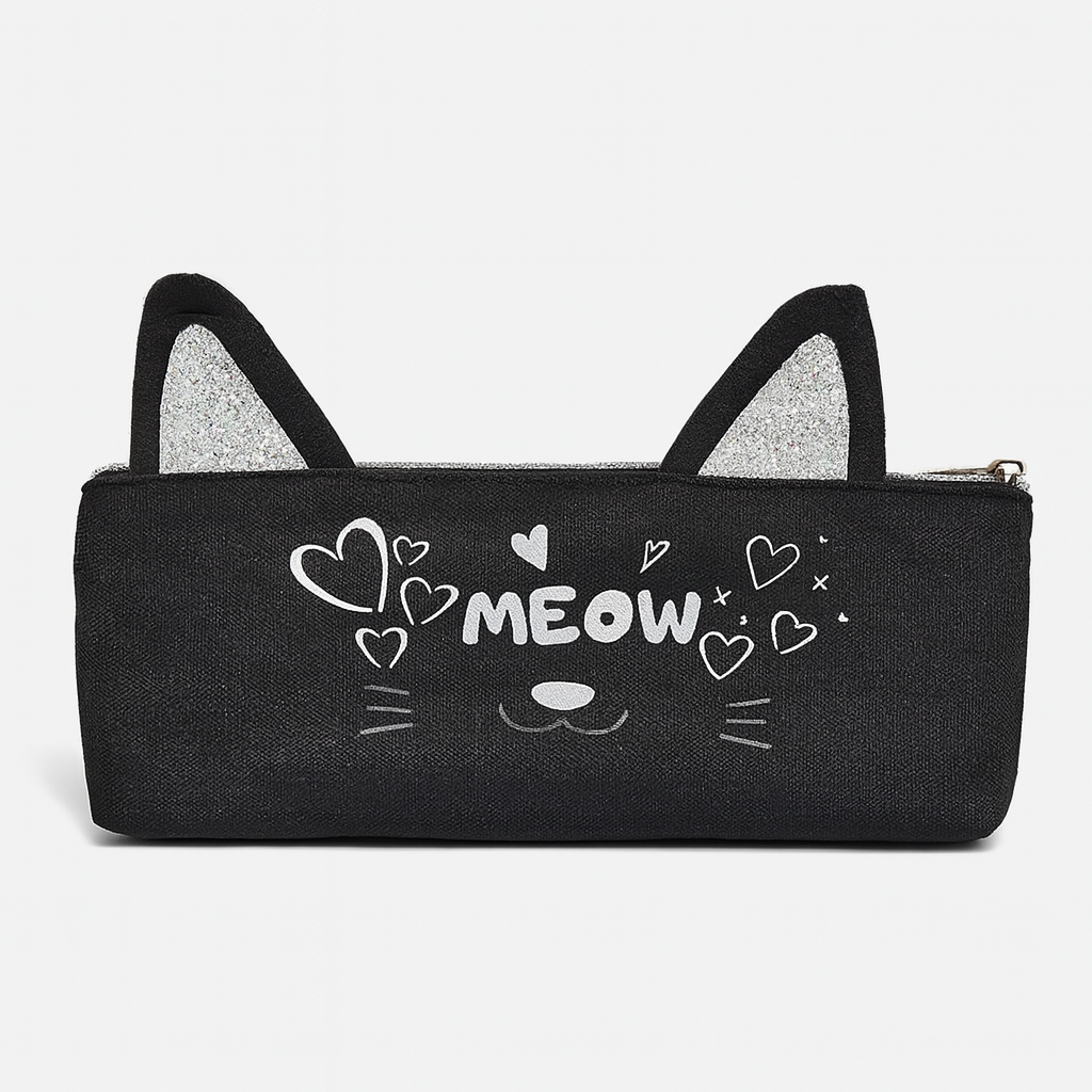 Pencil Case Cat Meow Design For Kids