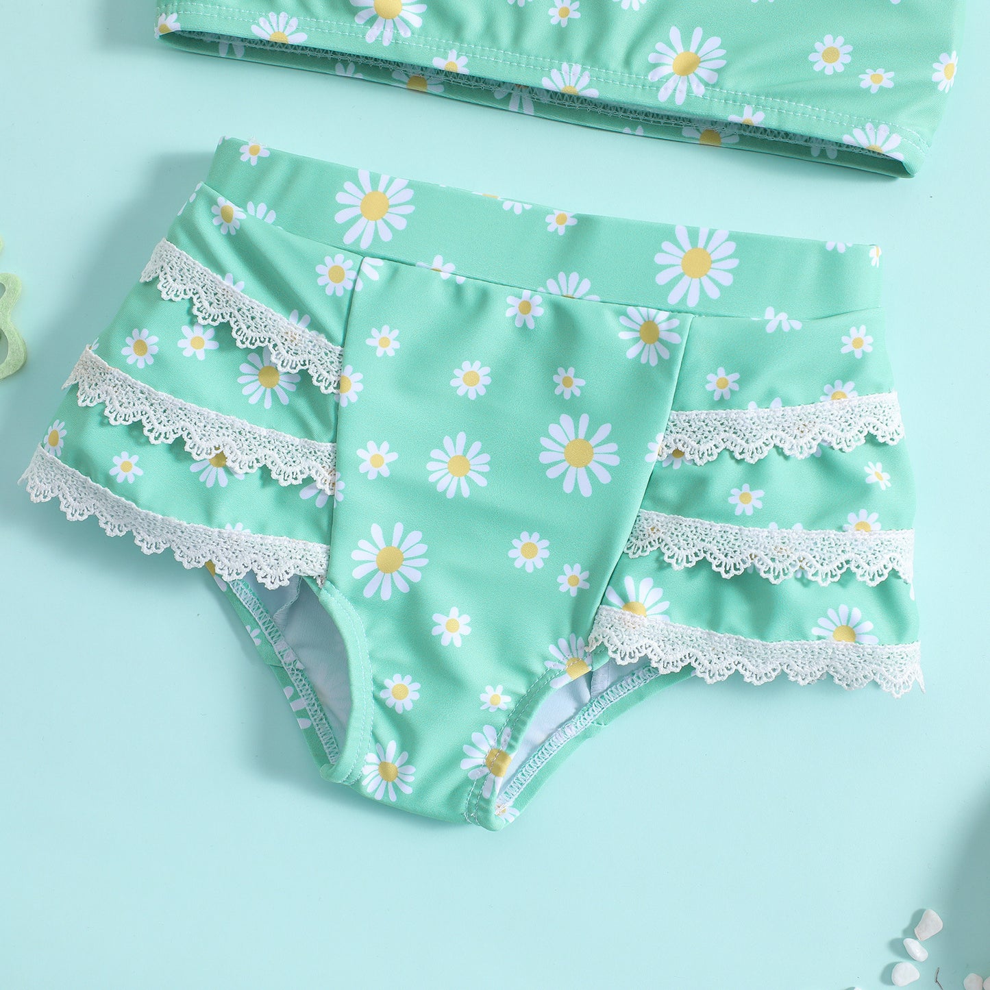 Swimwear For Kids Flower Design Set Of 2 Pcs Size 1-6y