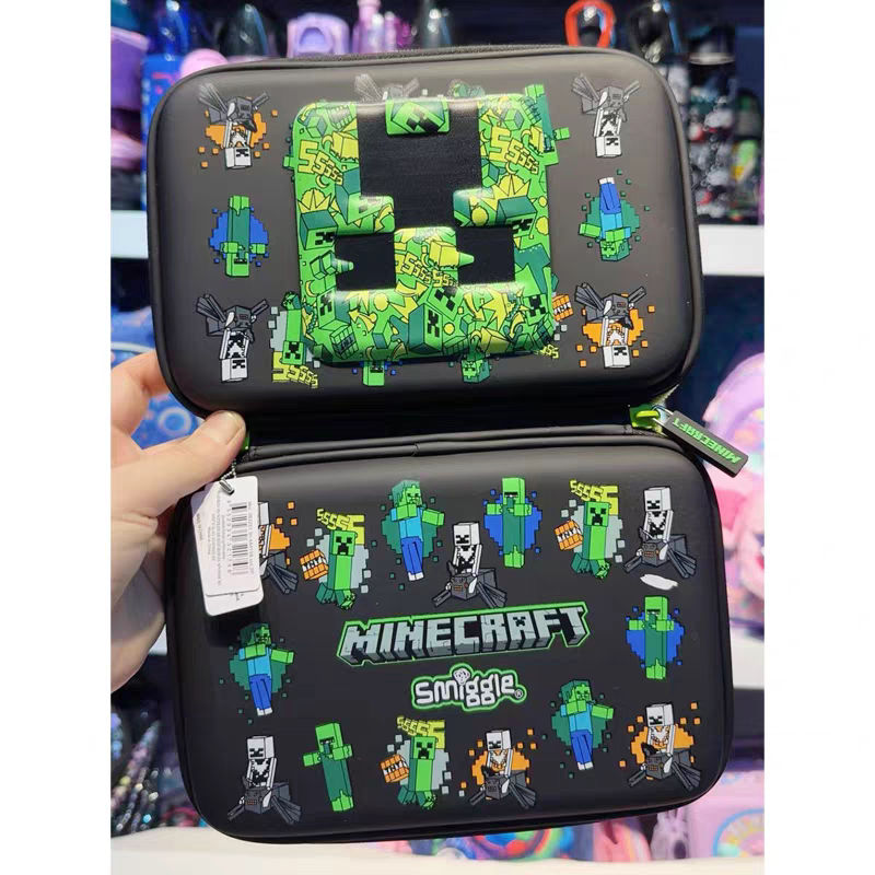 Smiggle Minecraft Design Set Of 3pcs Bottle Lunch Box Backpack 42cm