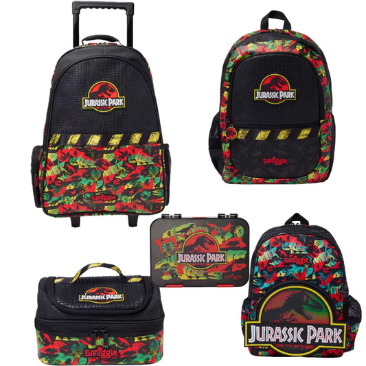 Smiggle Jurassic Park 3pcs Set Backpack 38cm Lunch box Lunch bag