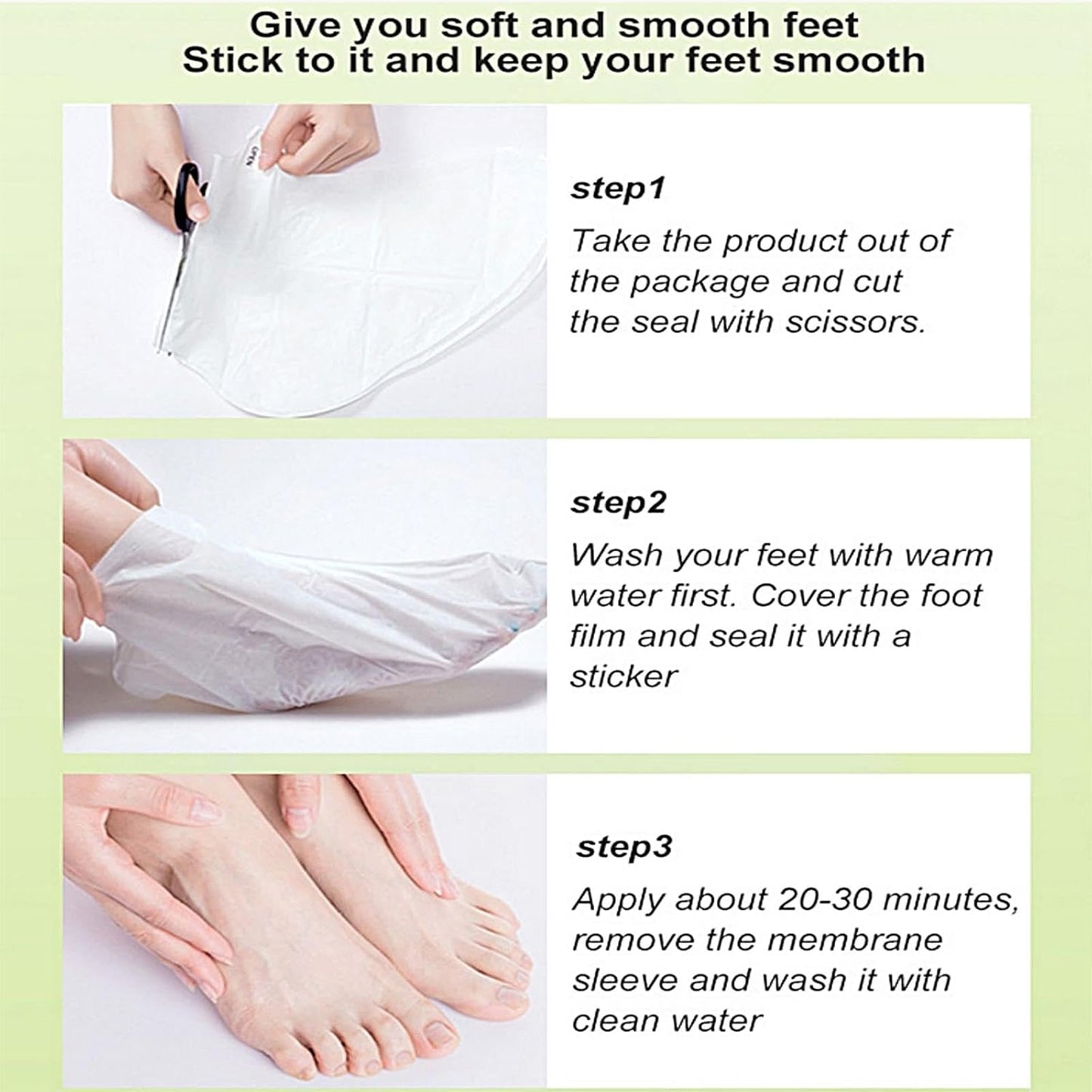 Foot Peel Mask Dead Skin Remover Foot Mask, Moisturizing (Avocado) 1pc