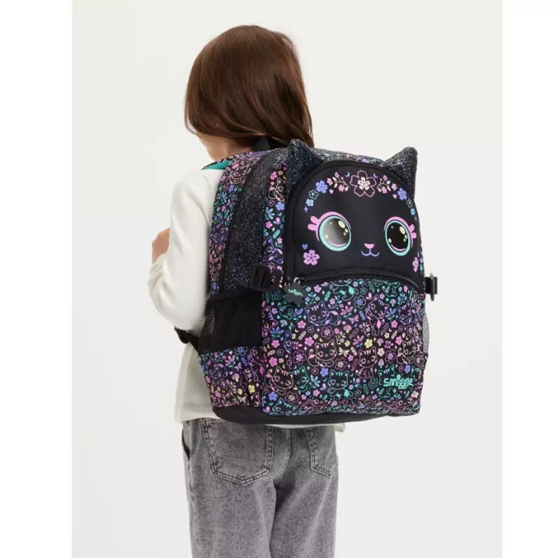 Smiggle Cat Design Set Of 3pcs Bottle Lunch Box Backpack 42cm