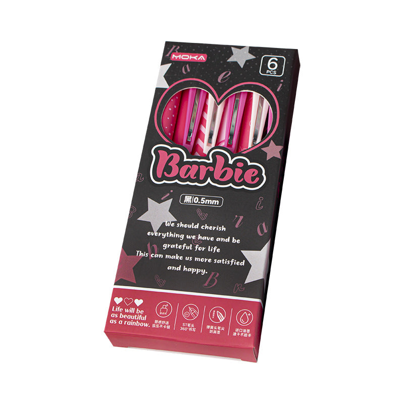 Barbie pen Black Head Pack Of 6 Pcs