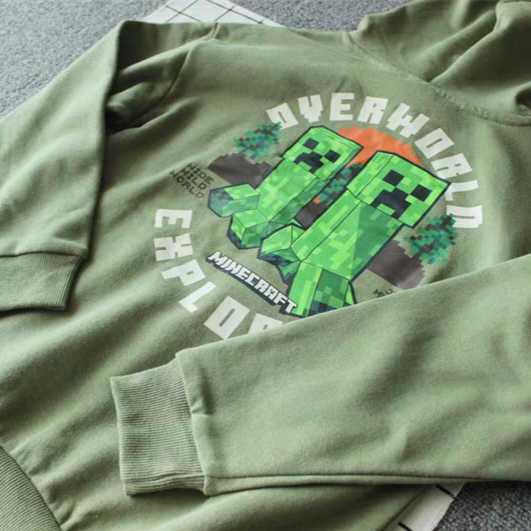 Hoodie Minecraft Design With Fleece 6-16y