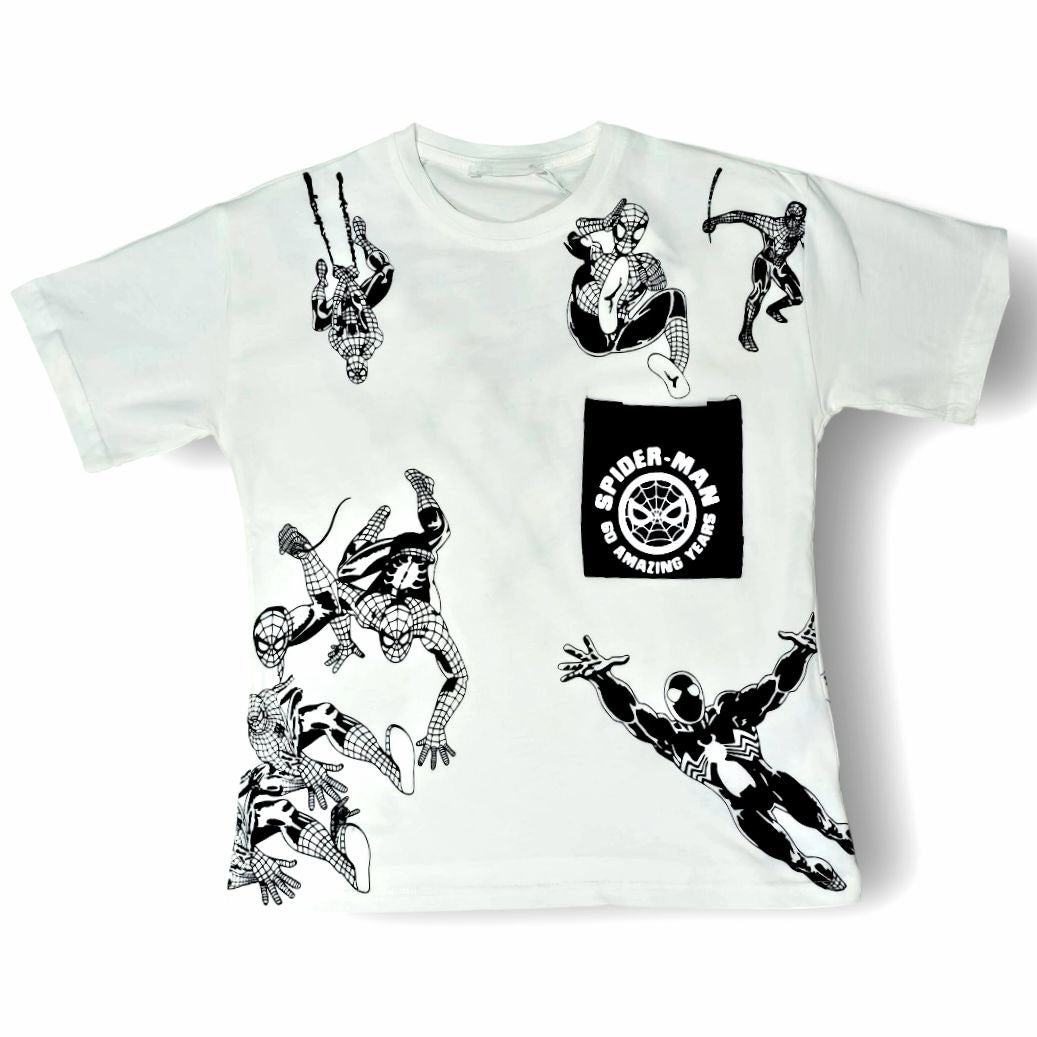 Tshirt For Boys Spiderman Design With Pocket Brand:ZARA Size 7-10y