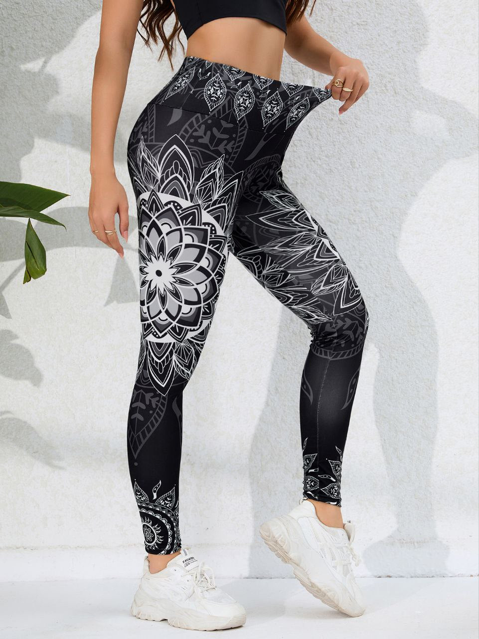 Legging For Women Mandala Design High Waist Workout Yoga Sportswear Size S-L