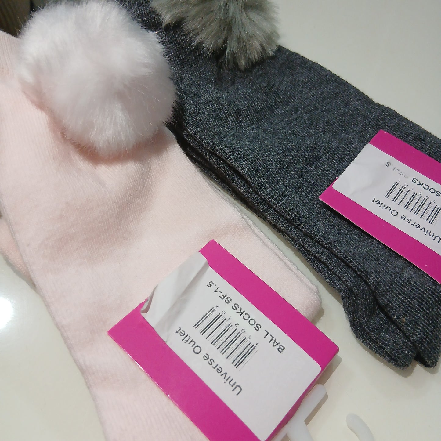 Long Socks For Girls With Balls Furry Design Size 35-42