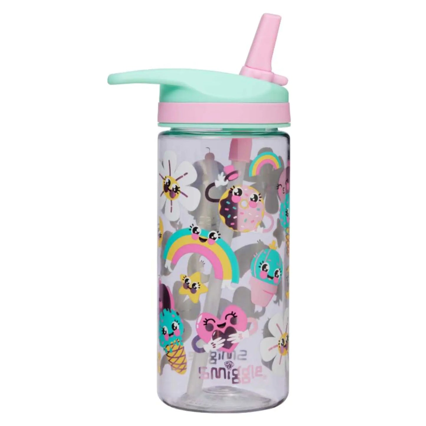 Smiggle Flowers Design Bottle 440ml 17.5cm