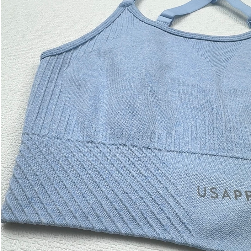 Sports Bra For Women With Pads Gym And Yoga Wear Workout Light Blue Size L