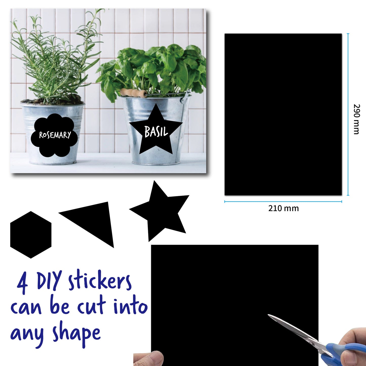 Black Kitchen Label waterproof removable handwriting blackboard