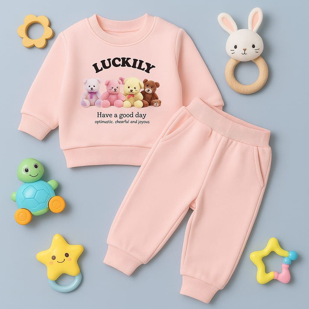 Pyjamas With Fleece For Baby Girl Bears Design Size 6-36 months