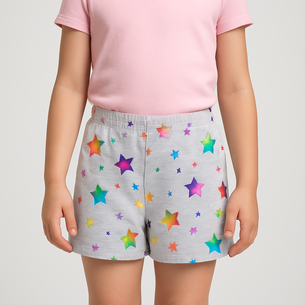 Pyjama Shirt For Girls Stars Design Size 4-5y