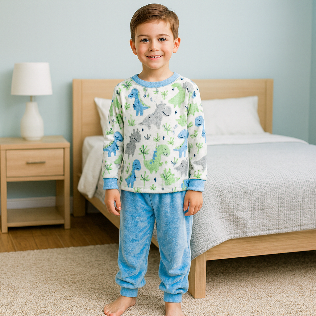 Warm Winter Pijama Dinosaurs Design Size 6-16y