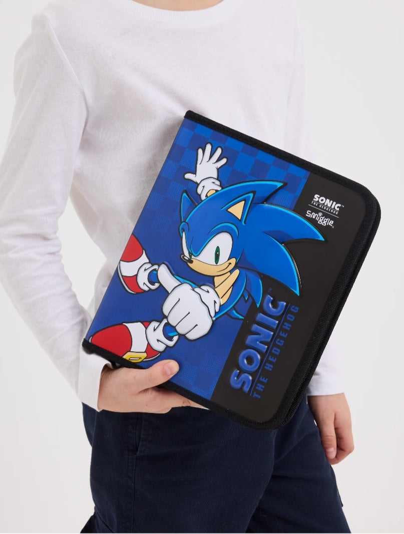 Smiggle Stationery Kit Zip It Pencil Case Sonic Design