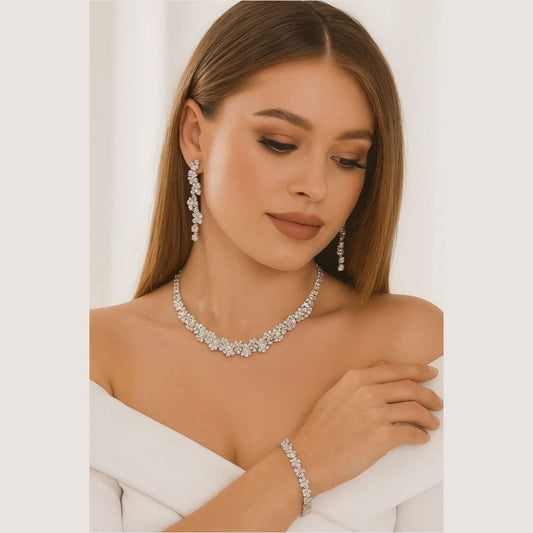 Silver Accessories Classy Wedding Set 3 Pcs For Women