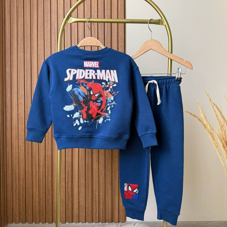 Blue Spiderman Outfit Cotton 100% 2-8y
