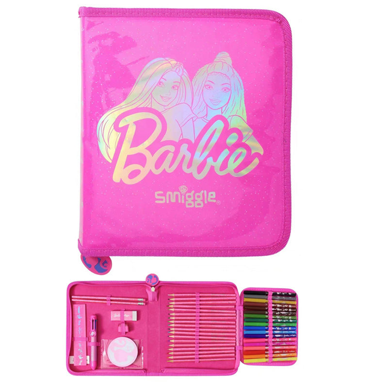 Smiggle Barbie Design 5Pcs Set Backpack 38cm Lunch Box Lunch Bag Case Bottle