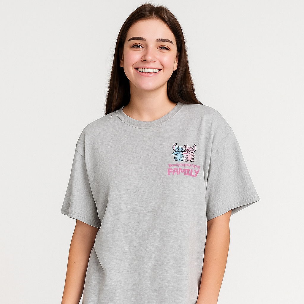 Stitch Tshirt 100%Cotton For Women Size Xs-L