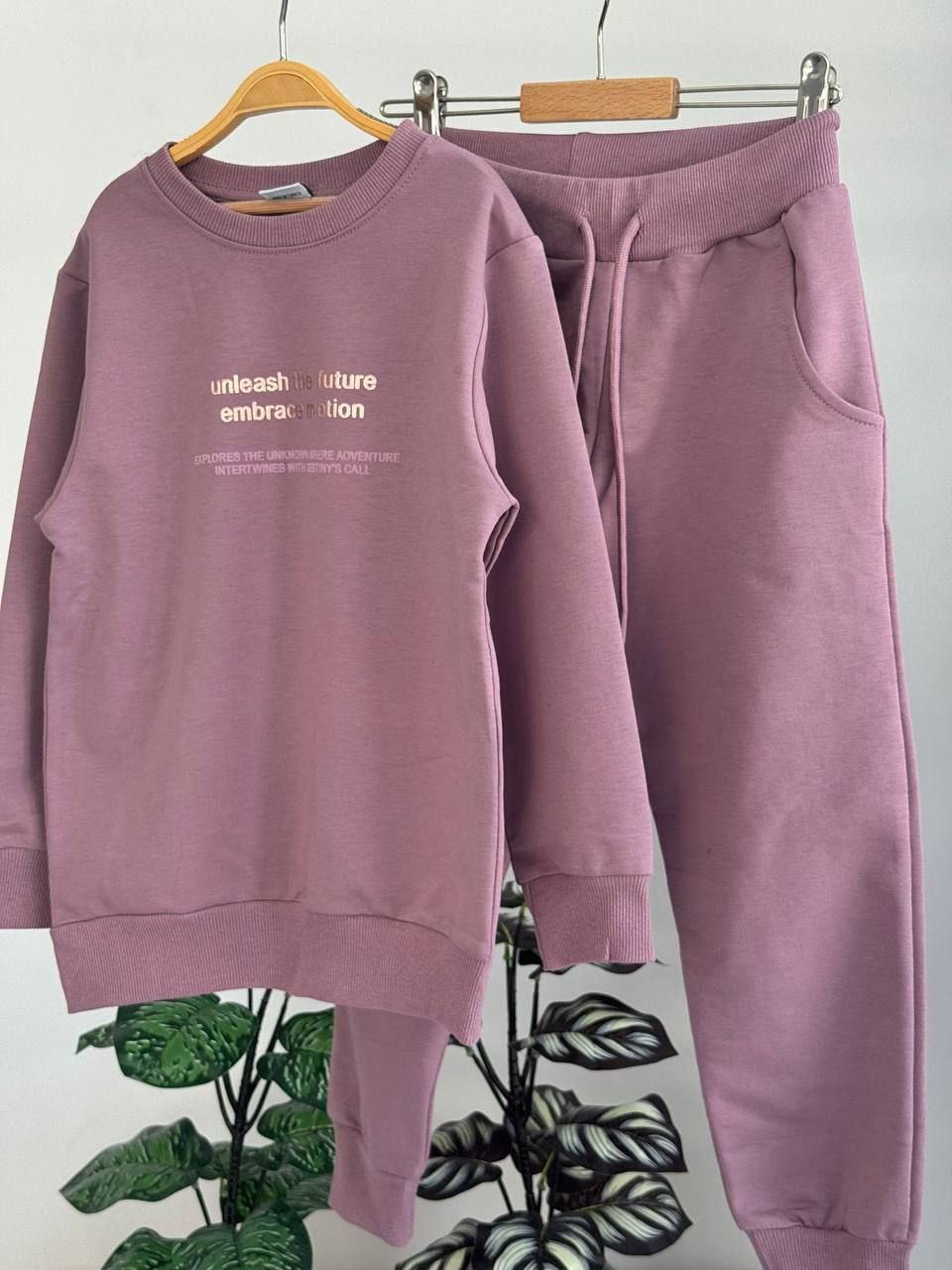Kids’ Dusty Purple Cotton Outfit Set | 5–6Y