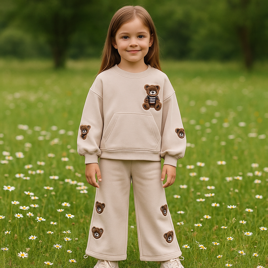 Outfit For Girls Bear Design Size 2-8y