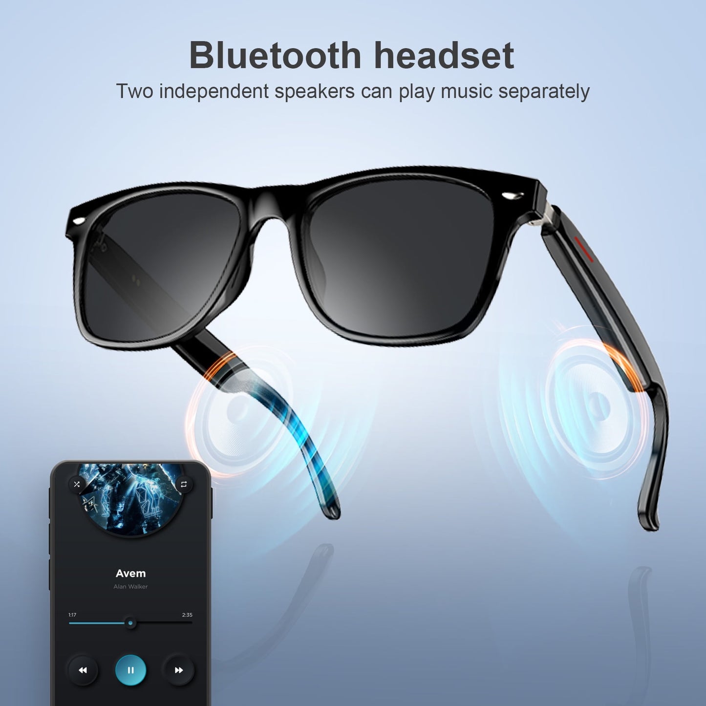 Bluetooth Smart Glasses Sunglasses Wireless Waterproof Half/Full Frame Model