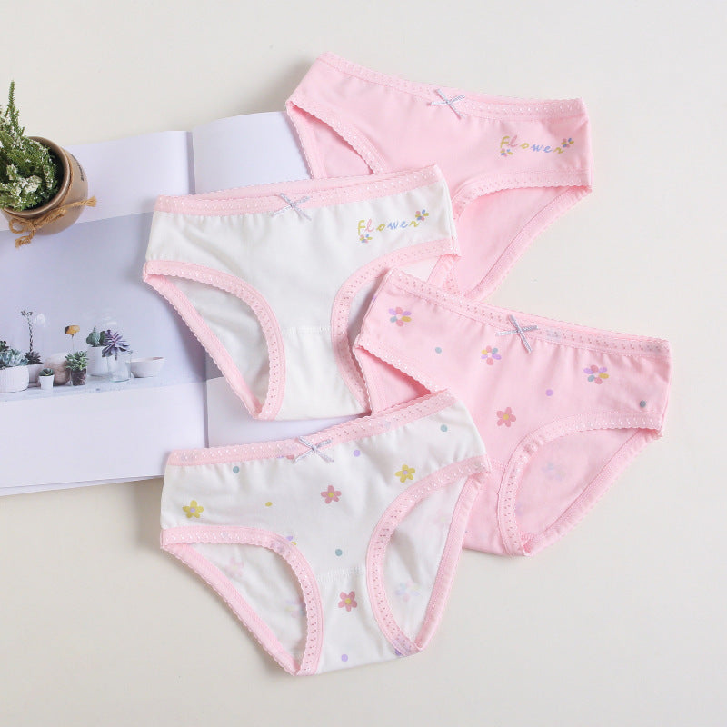 Toddler Baby Girls Cotton Underwear Boxer Briefs 3-12y Kids Panties Pink