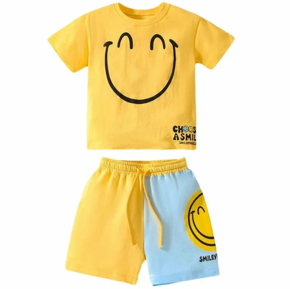 .Outfit Cotton 100% Smiley Face Set For Kids 5-7y