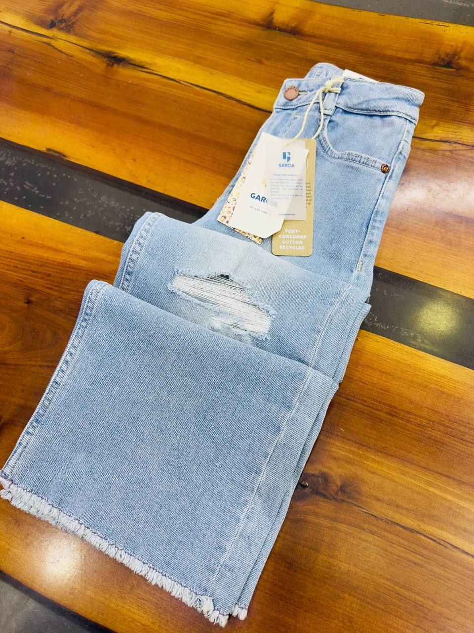 High-waisted Jeans Wide Leg Light Blue | Size 10-16y