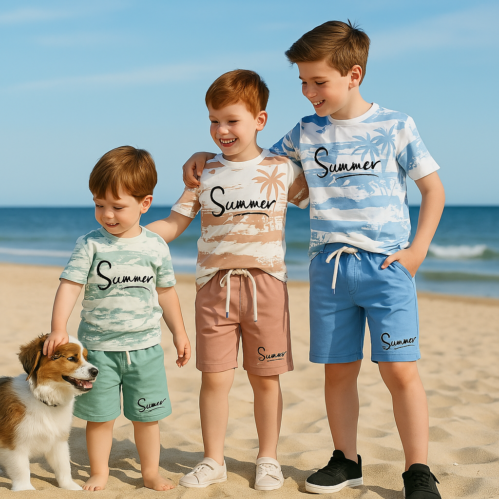 Boys Cotton Palm – Soft Summer Outfit (5–8Y)