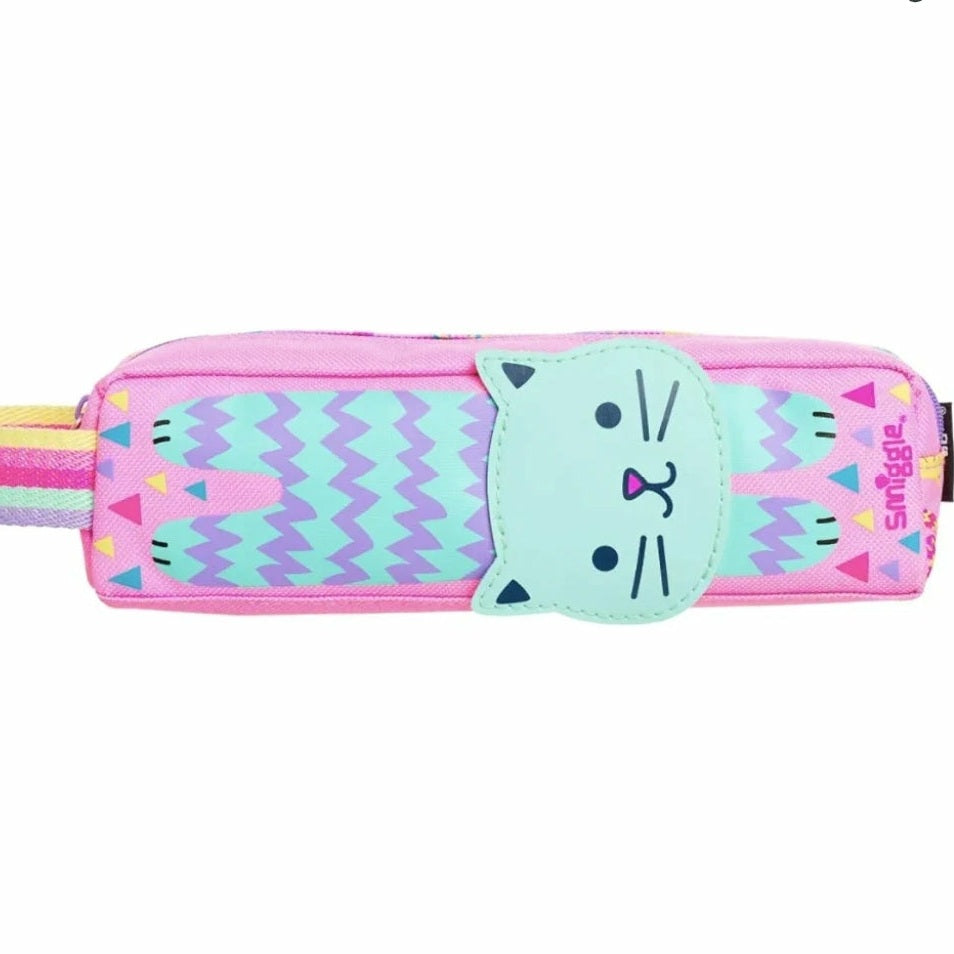 Smiggle Topsy Teeny Tiny Pencil Case | Cat Print, Pink