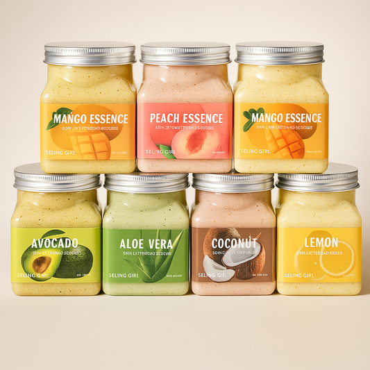 Natural Scrab Fruity Mango Peach Avocado Remove the Keratinization 5 different Flavors