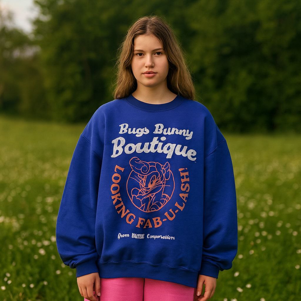 Sweater With Fleece Bugs Bunny Design Size XL Oversized