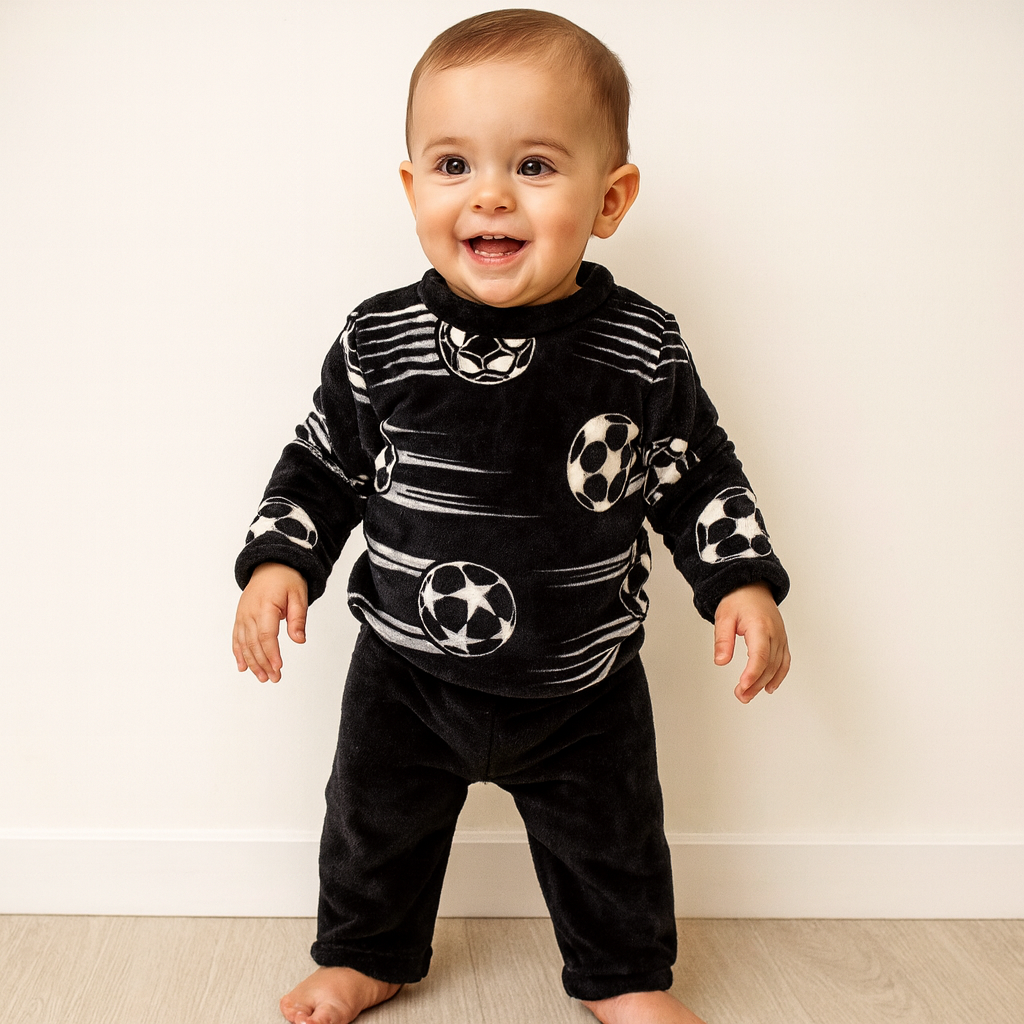 Pyjama Warm For Baby Boy Football Design Size 1y