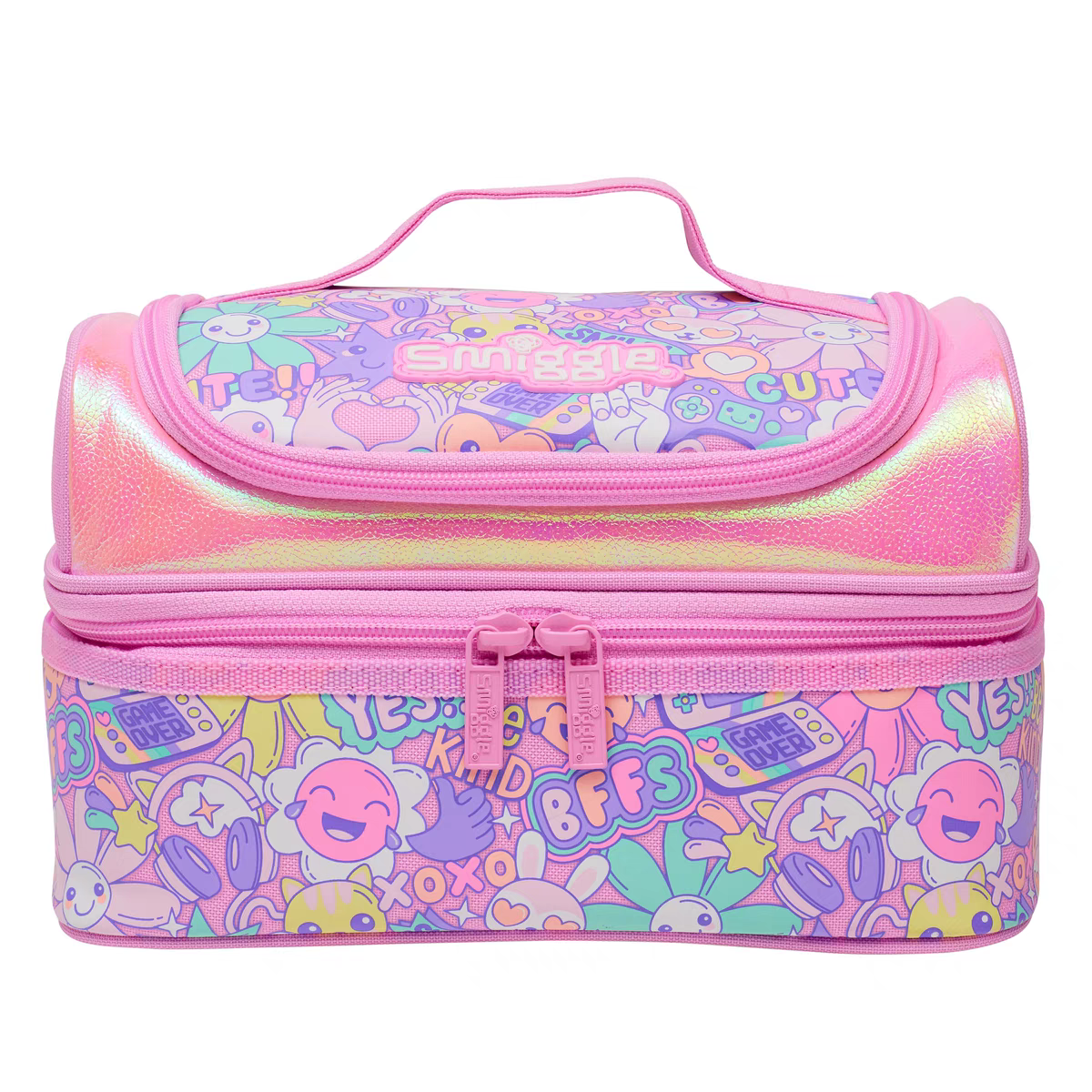 Smiggle Flower Design Set Of 3pcs Bottle Lunch Box Backpack 42cm
