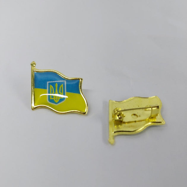 Flag Of Ukraine Metallic Badge