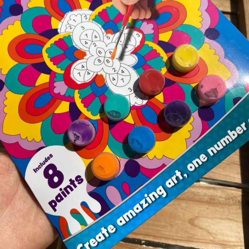Paint By Numbers Mandalas Kit With 8 Paints