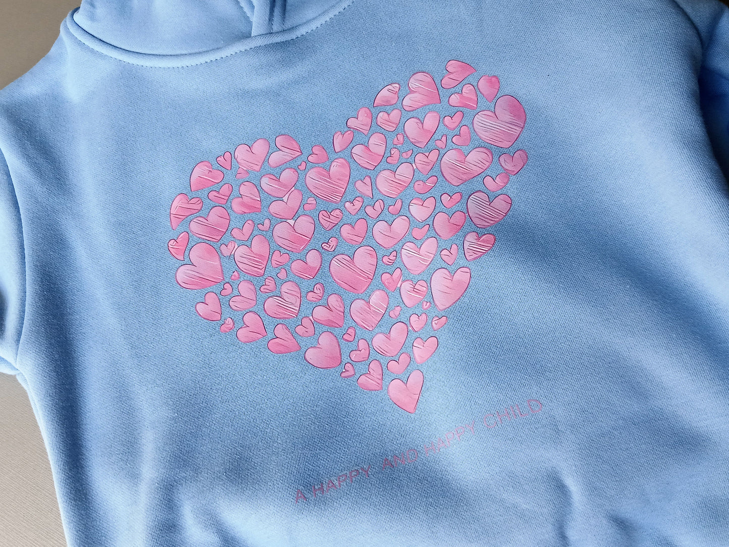 Hoodie With Fleece Heart Design Size 3-5y