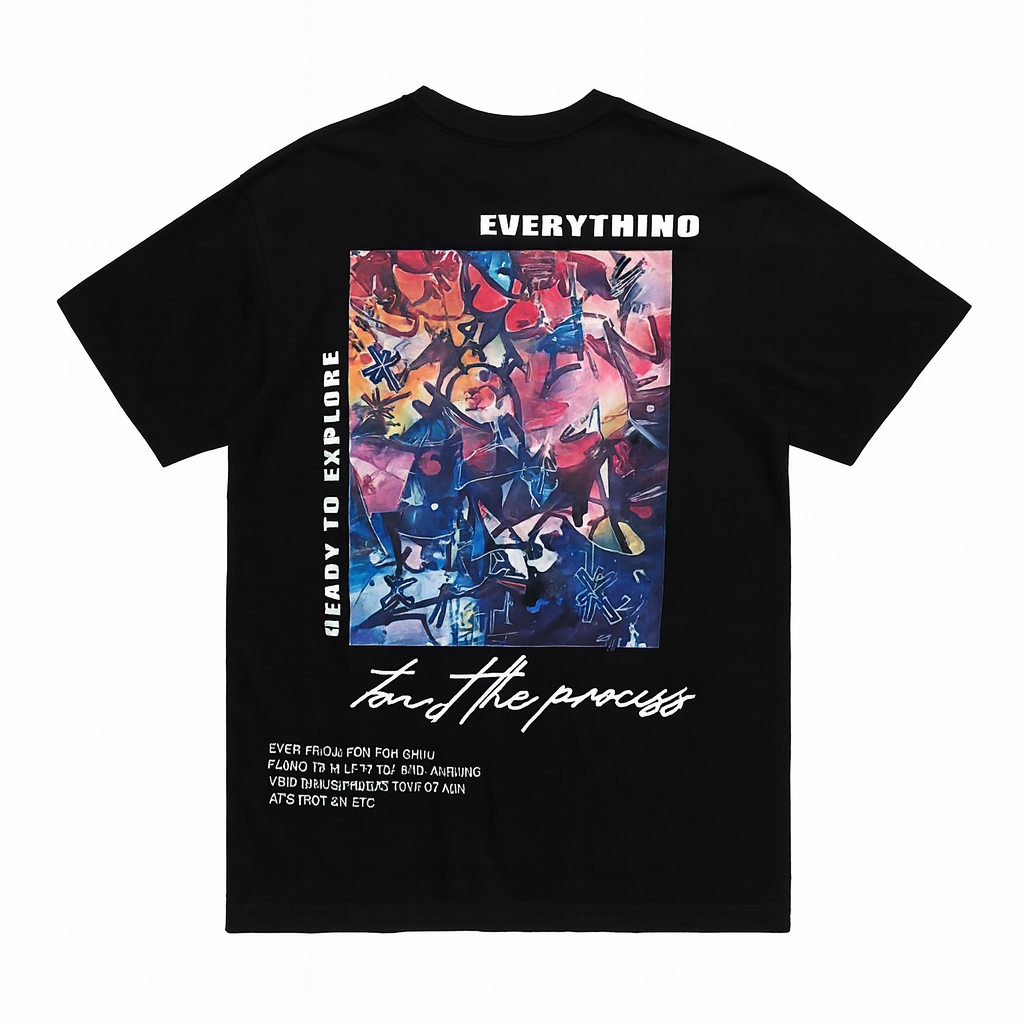 Black T-shirt Art Design Size XLarge