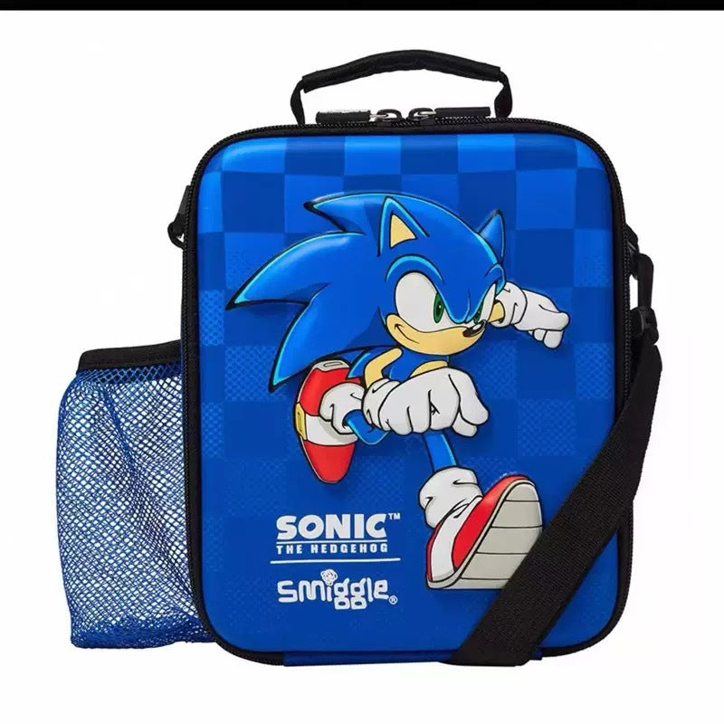 Smiggle Sonic Design Set Of 3pcs Bottle Lunch Box Backpack 42cm
