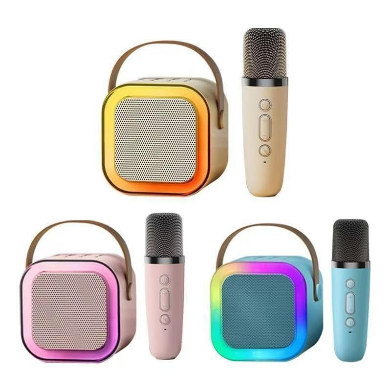K12 Mini Portable Karaoke Wireless BT Speaker With 2 Microphone