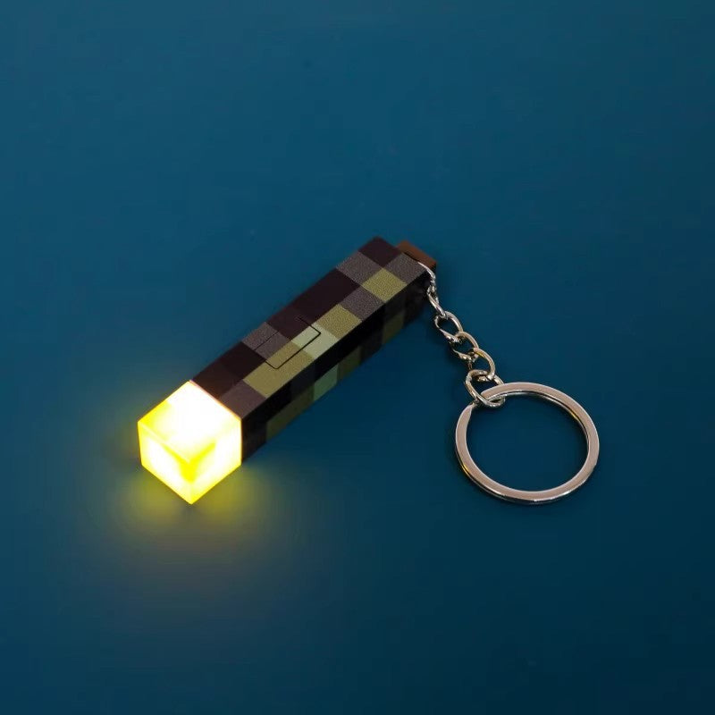 Minecraft Torch LED Keychain Light – 7 Color Modes