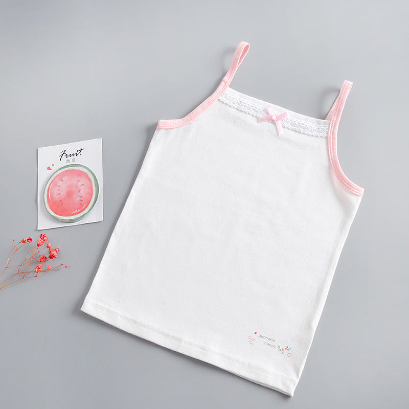 T Girls Cotton Undershirts for Kids Toddler Lace Soft Set 3-12y 3pcs