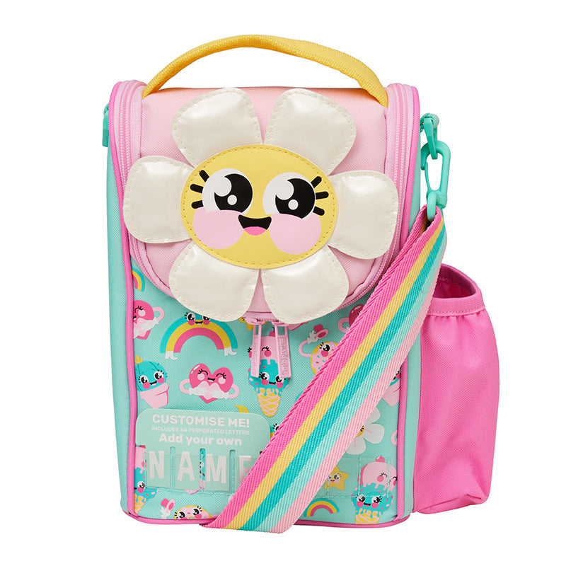 Smiggle Flower Design Set Of 3pcs Lunch Bag Case Backpack 38cm