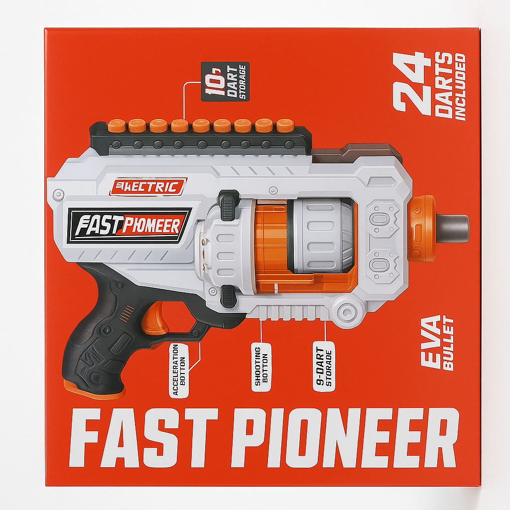 Electric Gun Fast Pioneer 24 Darts Toy