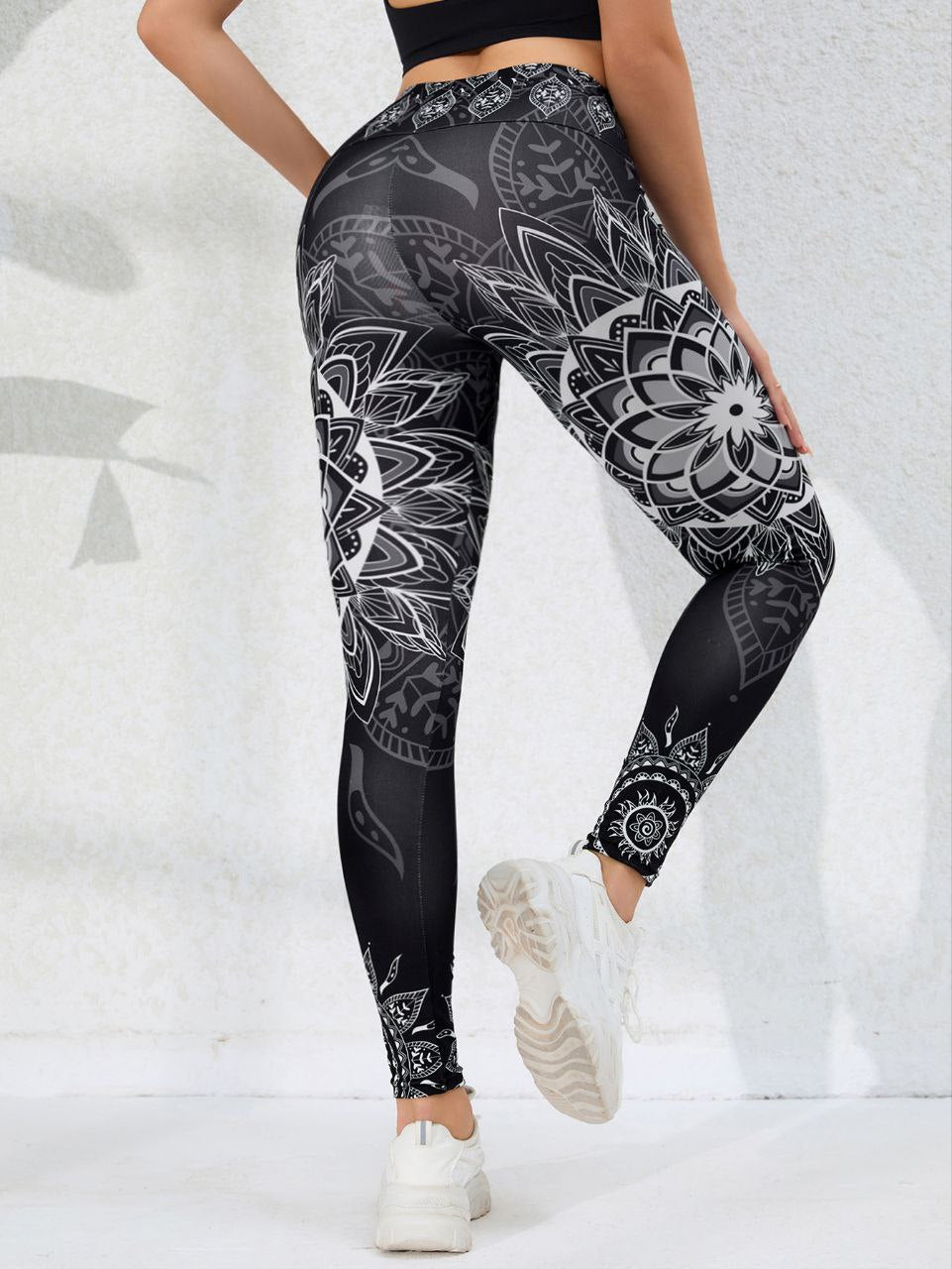 Legging For Women Mandala Design High Waist Workout Yoga Sportswear Size S-L