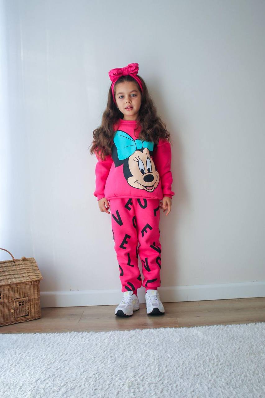 Outfit Warm With Fleece Minnie Mouse Design Size 3-10y