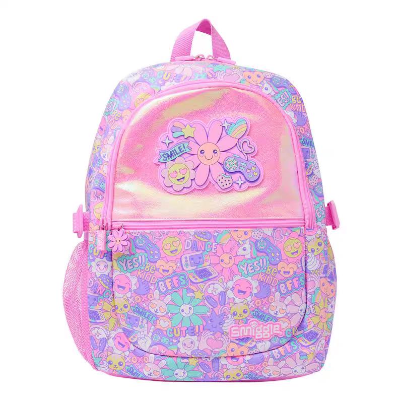 Smiggle Flower Design Set Of 3pcs Bottle Lunch Box Backpack 42cm