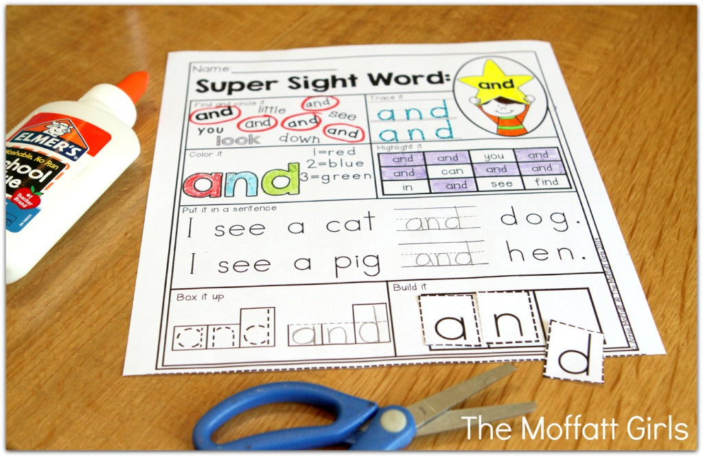 Sight Word Super Stars Pre-Primer No Prep Packet